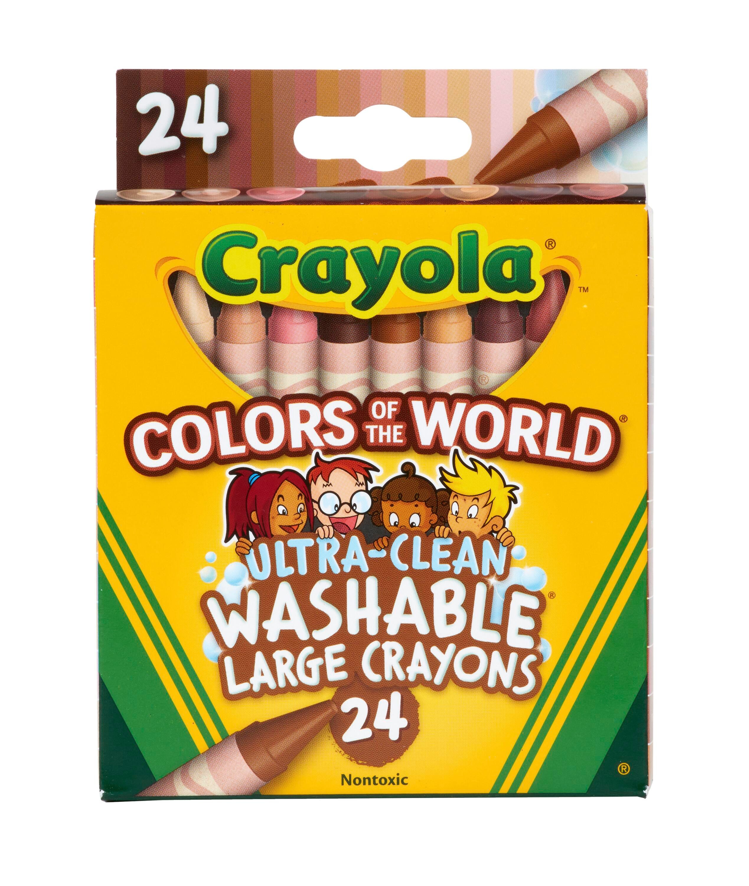 Crayola Colors of the World Large Ultra-Clean Washable Crayons, Assorted Colors, Set of 24 2102435